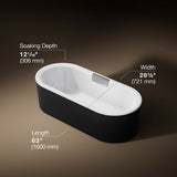 Volute® 63" x 28-3/8" freestanding bath with shroud