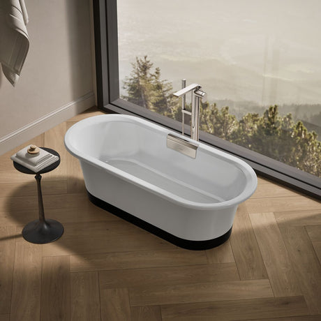 Volute® 63" x 28-3/8" freestanding bath with base