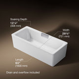 Volute® 63" x 28-3/8" freestanding bath with shroud