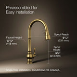 Artifacts® Touchless pull-down kitchen sink faucet with three-function sprayhead