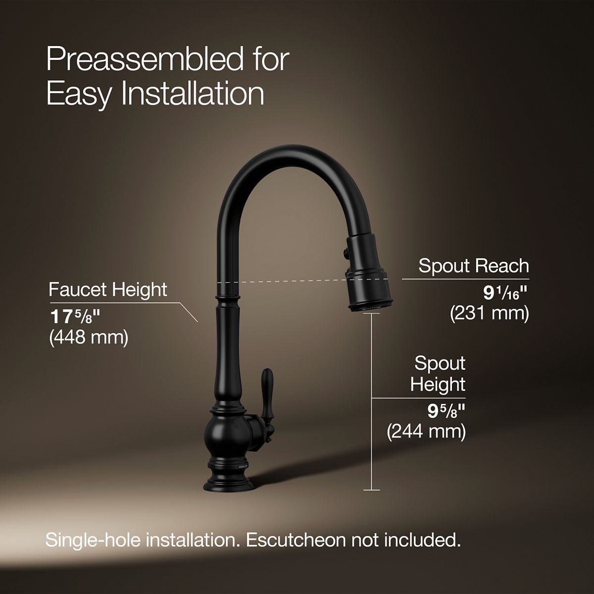 Artifacts® Touchless pull-down kitchen sink faucet with three-function sprayhead