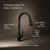 Artifacts® Touchless pull-down kitchen sink faucet with three-function sprayhead