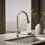 Artifacts® Touchless pull-down kitchen sink faucet with three-function sprayhead