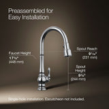 Artifacts® Touchless pull-down kitchen sink faucet with three-function sprayhead