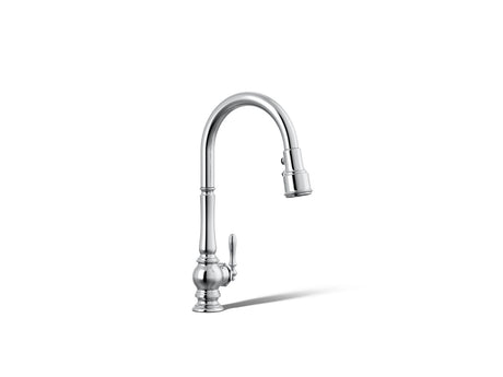 Artifacts® Touchless pull-down kitchen sink faucet with three-function sprayhead