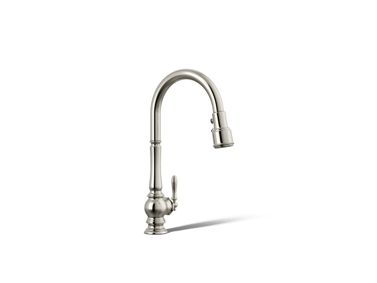 Artifacts® Touchless pull-down kitchen sink faucet with three-function sprayhead