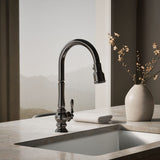 Artifacts® Touchless pull-down kitchen sink faucet with three-function sprayhead