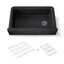 Cairn® 34" undermount single-bowl farmhouse kitchen sink with faceted design