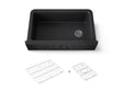 Cairn® 34" undermount single-bowl farmhouse kitchen sink with faceted design
