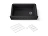 Cairn® 34" undermount single-bowl farmhouse kitchen sink with faceted design