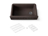 Cairn® 34" undermount single-bowl farmhouse kitchen sink with faceted design