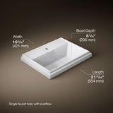 Tresham® 21-3/4" rectangular drop-in bathroom sink