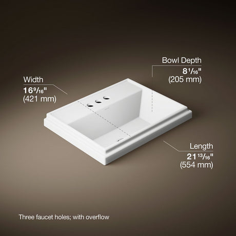 Tresham® 21-3/4" rectangular drop-in bathroom sink