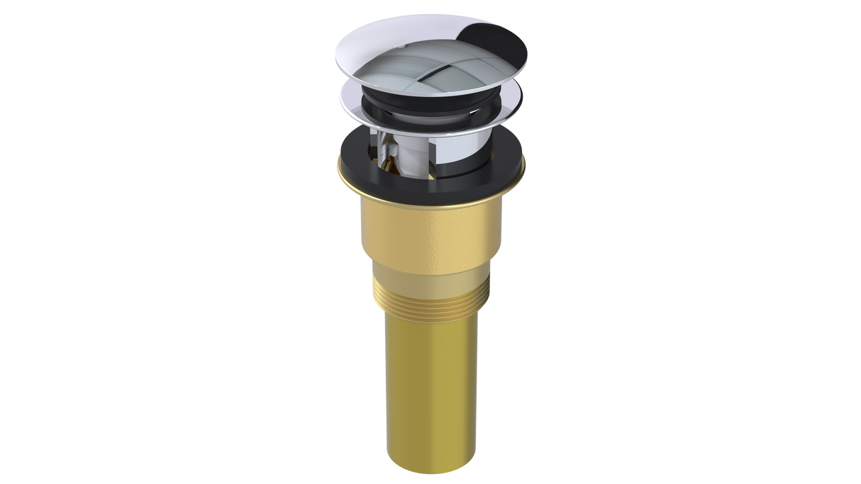 Brass Integral Waste & Overflow Euro Tip-Toe Kit with Overflow, Partially Threaded Strainer (301ET)