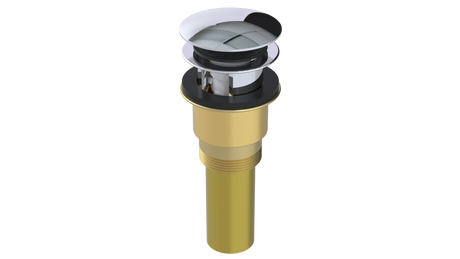 Brass Integral Waste & Overflow Euro Tip-Toe Kit with Overflow, Partially Threaded Strainer (301ET)