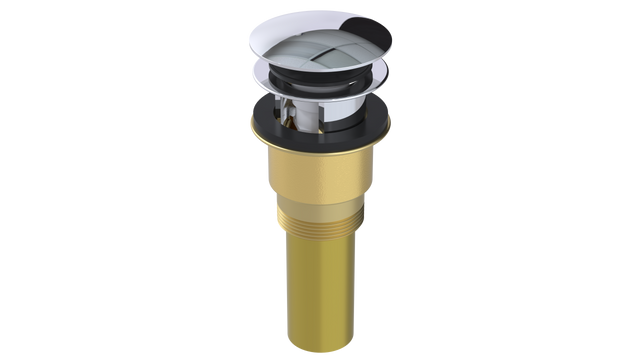 Brass Integral Waste & Overflow Euro Tip-Toe Kit with Overflow, Partially Threaded Strainer (301ET)