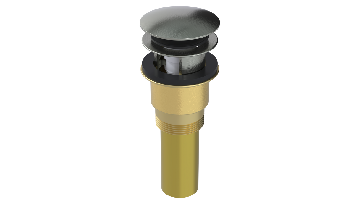 Brass Integral Waste & Overflow Euro Tip-Toe Kit with Overflow, Partially Threaded Strainer (301ET)