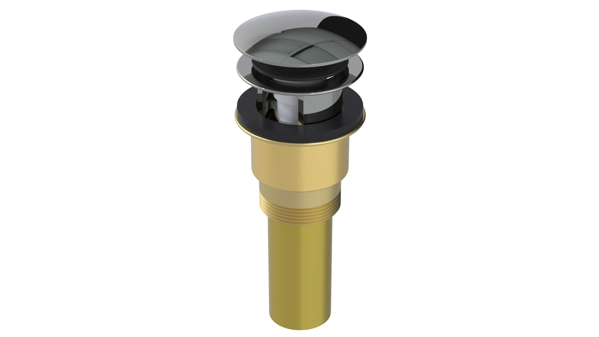 Brass Integral Waste & Overflow Euro Tip-Toe Kit with Overflow, Partially Threaded Strainer (301ET)