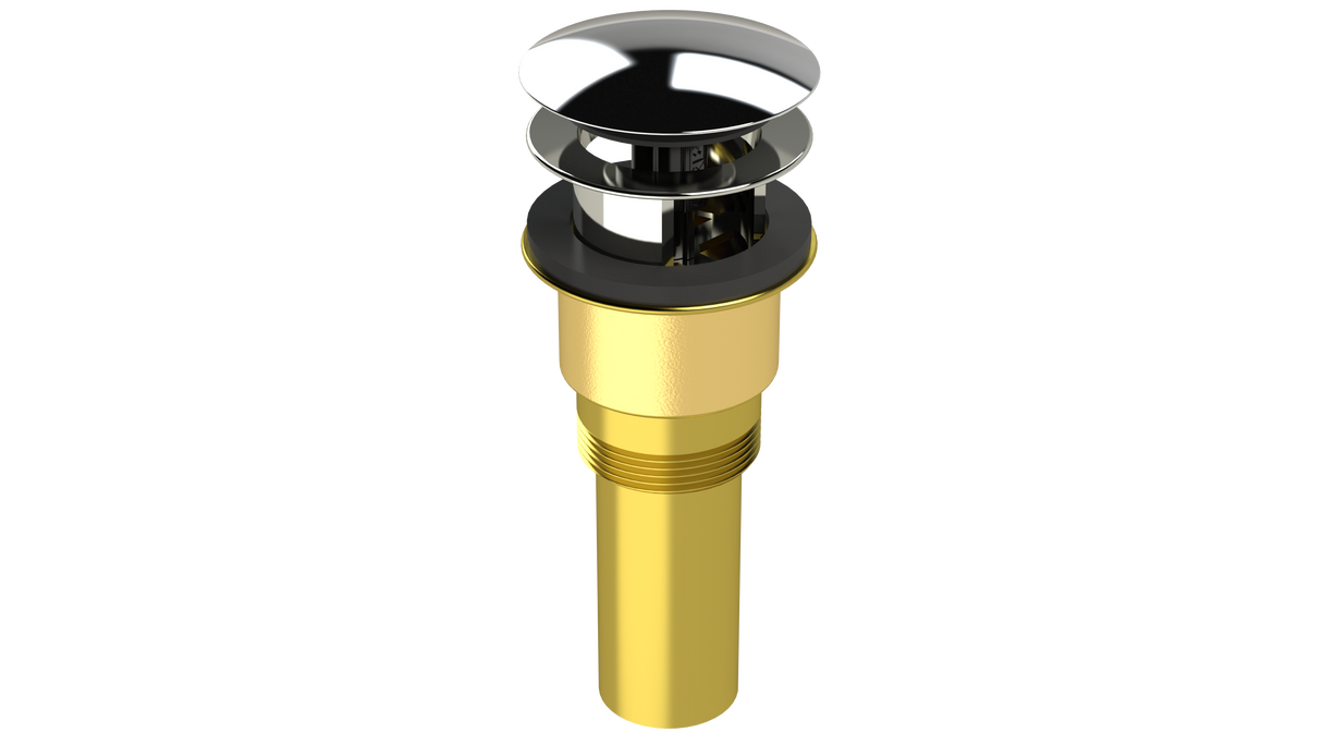Brass Integral Waste & Overflow Clicker® Kit with Overflow, Partially Threaded Strainer (301Q)