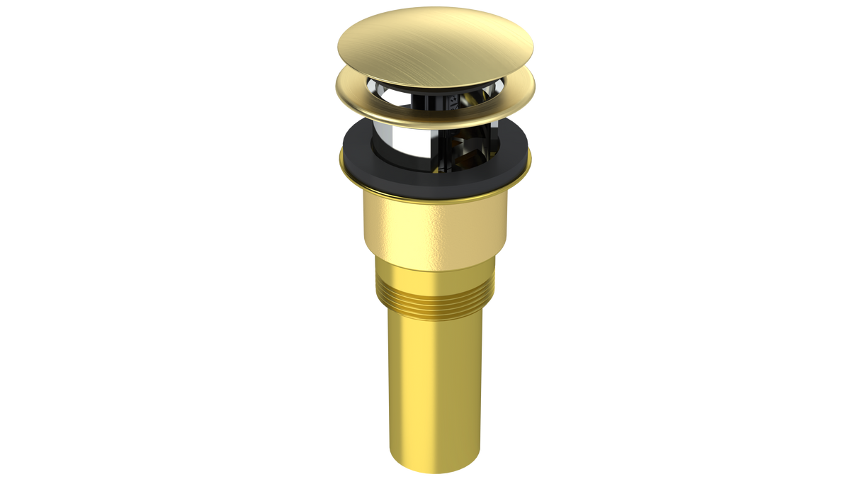 Brass Integral Waste & Overflow Clicker® Kit with Overflow, Partially Threaded Strainer (301Q)