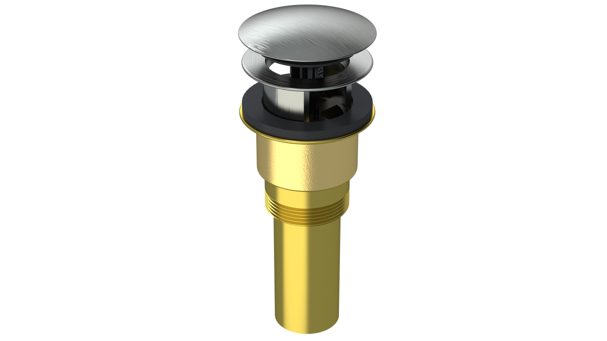 Brass Integral Waste & Overflow Clicker® Kit with Overflow, Partially Threaded Strainer (301Q)