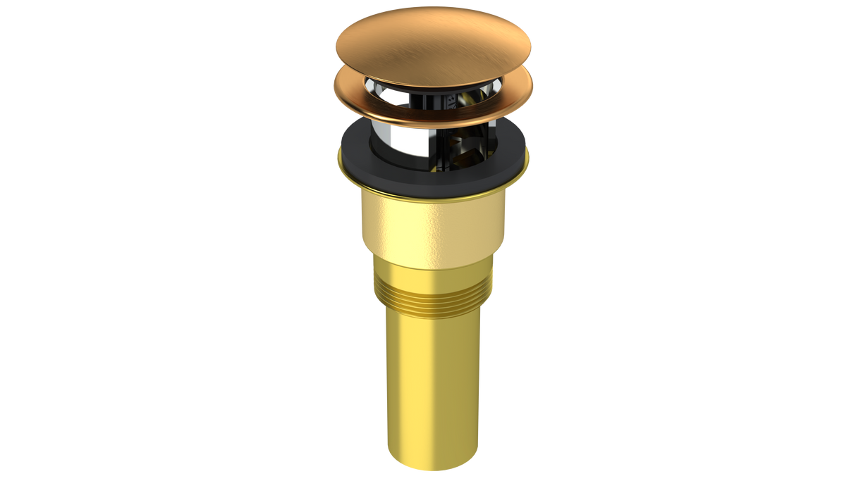 Brass Integral Waste & Overflow Clicker® Kit with Overflow, Partially Threaded Strainer (301Q)