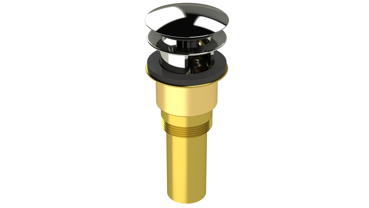 Brass Integral Waste & Overflow Clicker® Kit with Overflow, Partially Threaded Strainer (301Q)