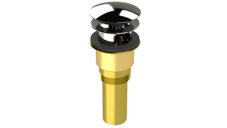 Brass Integral Waste & Overflow Clicker® Kit with Overflow, Partially Threaded Strainer (301Q)