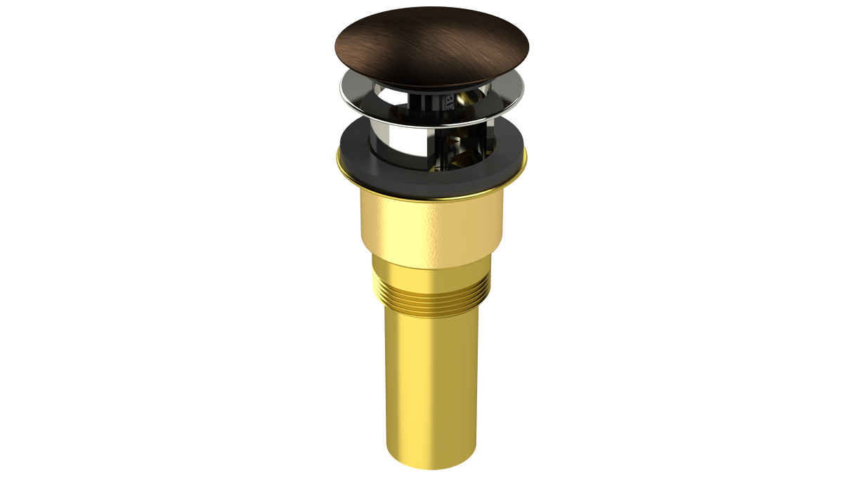Brass Integral Waste & Overflow Clicker® Kit with Overflow, Partially Threaded Strainer (301Q)