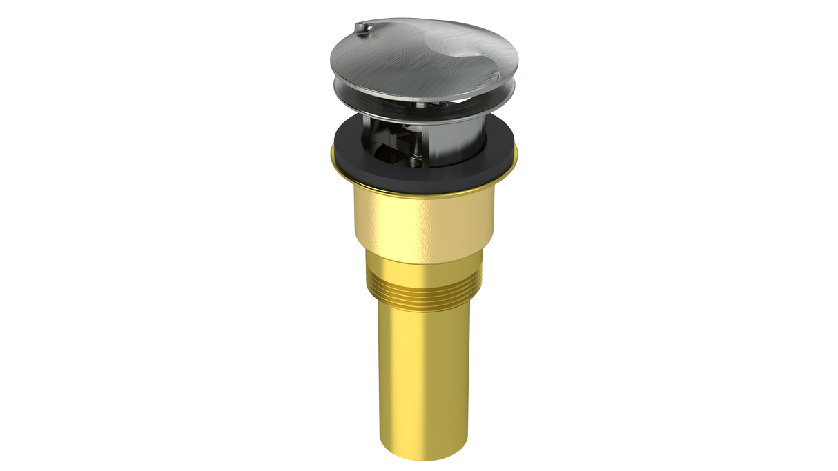 Brass Integral Waste & Overflow Twirl™ Kit with Overflow, Partially Threaded Strainer (301T)