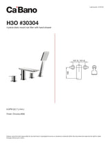 4 piece deck mount tub filler with hand shower