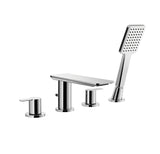 4 piece deck mount tub filler with hand shower
