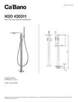 Floor mount tub filler with hand shower