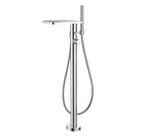 Floor mount tub filler with hand shower