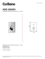 PushGo thermostatic valve and trim set - 1 control