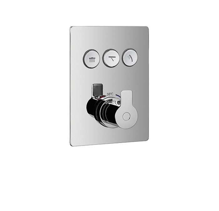 PushGo thermostatic valve and trim set - 3 controls