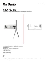 Thermostatic wall mount shower mixer with hand shower - 3 functions