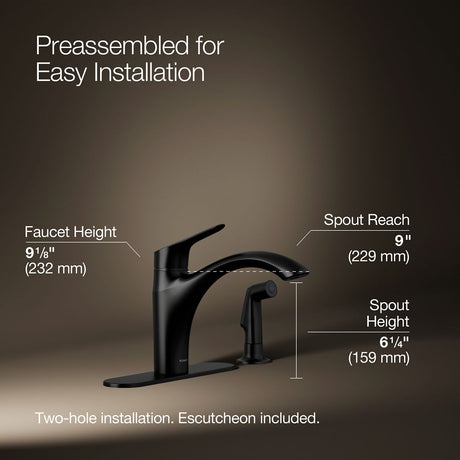 Rival® Single-handle kitchen sink faucet with side sprayer