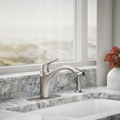 Rival® Single-handle kitchen sink faucet with side sprayer