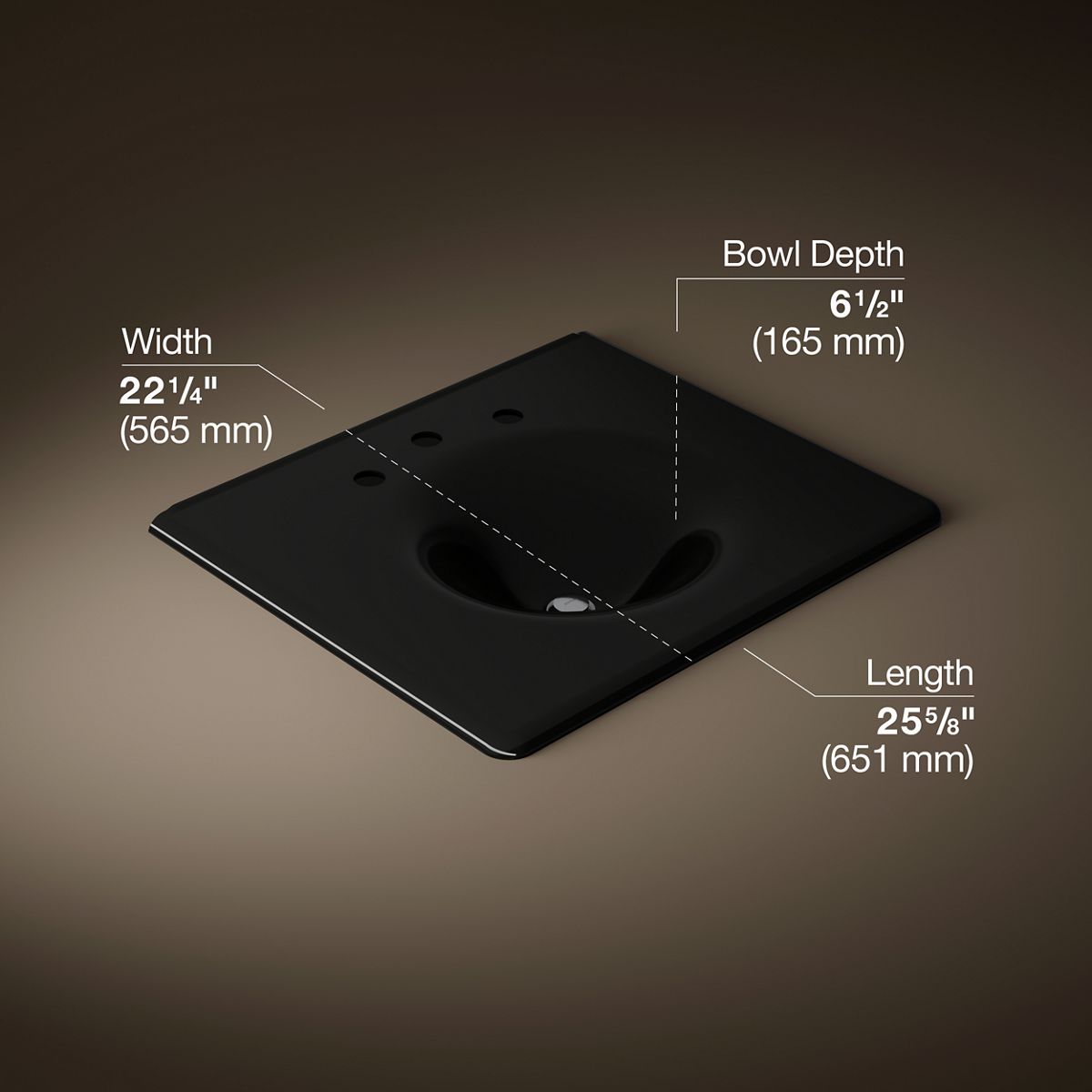 Iron/Impressions® 25" Enameled cast iron vanity top with integrated round sink