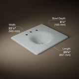 Iron/Impressions® 25" Enameled cast iron vanity top with integrated round sink