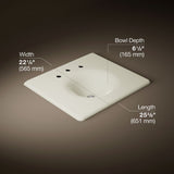 Iron/Impressions® 25" Enameled cast iron vanity top with integrated round sink