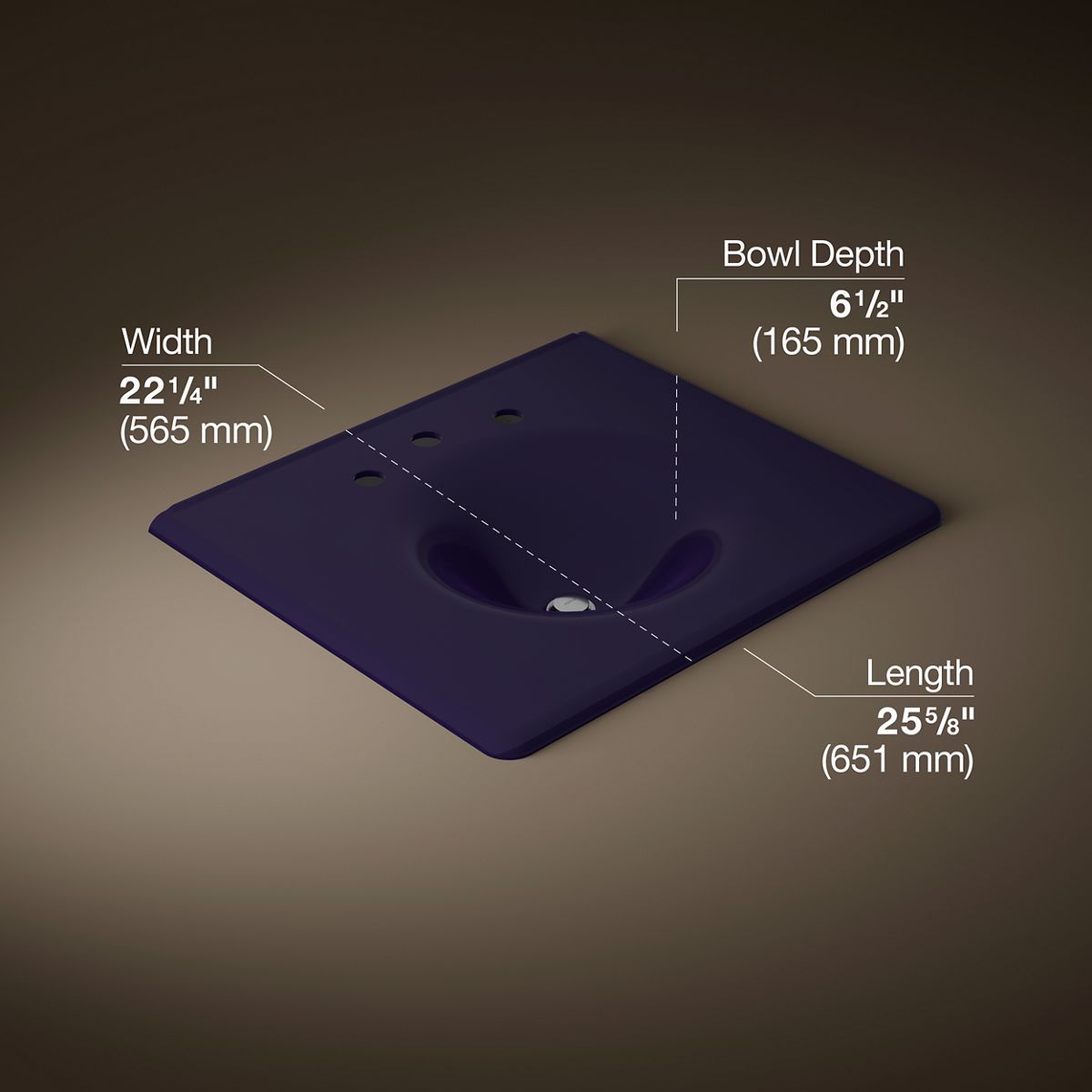 Iron/Impressions® 25" Enameled cast iron vanity top with integrated round sink