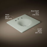 Iron/Impressions® 25" Enameled cast iron vanity top with integrated round sink
