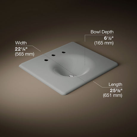 Iron/Impressions® 25" Enameled cast iron vanity top with integrated round sink