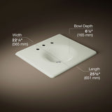 Iron/Impressions® 25" Enameled cast iron vanity top with integrated round sink