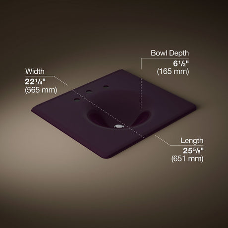 Iron/Impressions® 25" Enameled cast iron vanity top with integrated round sink