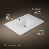 Iron/Impressions® 31" Enameled cast iron vanity top with integrated rectangular sink
