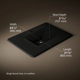 Iron/Impressions® 31" Enameled cast iron vanity top with integrated rectangular sink