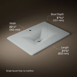 Iron/Impressions® 31" Enameled cast iron vanity top with integrated rectangular sink